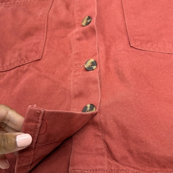 Asos denim rigid button front denim skirt size 10 - Picture 4 of 7